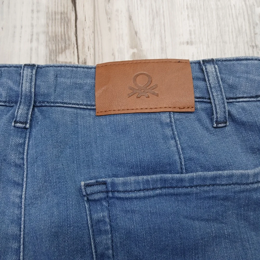 United‎ Colors of Benetton Sophia Wide Leg Jeans Medium Wash Blue Womens Size 8